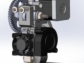 prusa i3 gear extruder redesign e3d hotend blower cooling 3d printer extruders v5 rework 3d print model - Mito3D