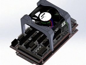 ramps 50mm clip cooling fan mount 3d printer accessories 3d print model - Mito3D