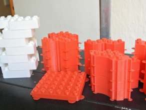 yuvarlak uyumlu comercial lego Çift ya da sistem tuğla inşaat oyuncaklar 3d print model - Mito3D
