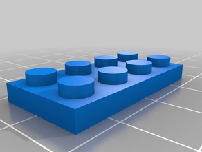 2x4 de la placa juguetes construcción personalizado 3d print model - Mito3D
