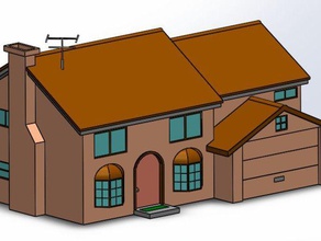 simpsons Haus Gebäude & Strukturen 3d 3d-drucken Architektur bauen cartoon Tür home Dach solide solidworks - Spielzeug zwei Geschichte Fenster 3d print model - Mito3D