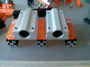 dual linear bearing large openbeam mounting plate parts cnc tslot 3d print model - Mito3D