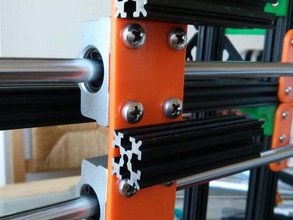 dual linear bearing small openbeam mounting plate parts cnc tslot 3d print model - Mito3D