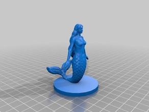 mermaid plus base sculptures 3d print model - Mito3D