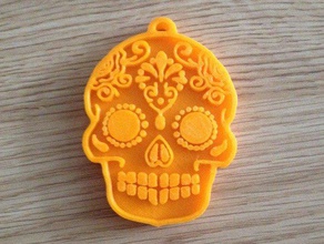 skull keychain keychains mexican sugar 3d print model - Mito3D