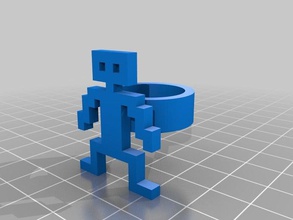 meine kundengebundener pixel-Kunst-ring jd alien Ringe 3d print model - Mito3D