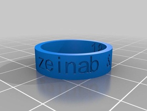 anneau de zeinab & elias 925 espace entre les lettres anneaux personnalisé 3d print model - Mito3D