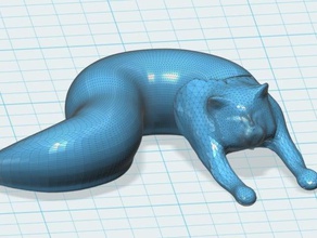slug gato las esculturas cat fibonacci 3d print model - Mito3D