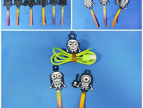 minions cable holder office 3d printing nylon halloween king minion skeleton skull 3d print model - Mito3D