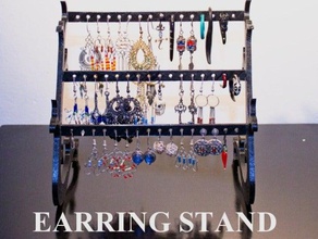 customizable earring stand earrings customizer display jewelry openscad 3d print model - Mito3D