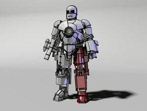 2perna esquerda homem de ferro 1 modelo robôs engomar ironman perna 3d print model - Mito3D