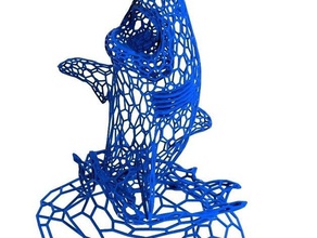 azul mandíbulas stile voronoi arte da matemática de 3d print model - Mito3D