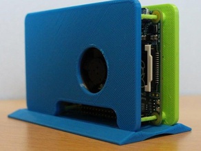 3 part vertical pi enclosure office ebmpapst raspberry case 3d print model - Mito3D