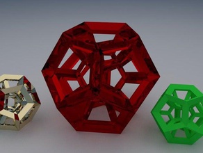 dodecahedron within another dodecaheron math art 3d geometry 3d print model - Mito3D