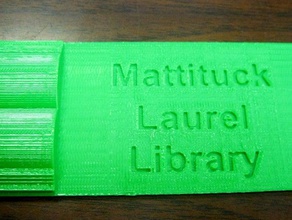 segnalibro - mattituck-laurel biblioteca organizzazione libro di testo parole 3d print model - Mito3D