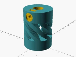 customizable flexible coupling machine tools connect connection customizer joint openscad parametric shaft 3d print model - Mito3D