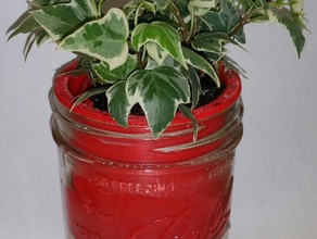 mason jar self-watering planter household desk deskplant desktop flower pot self watering 3d print model - Mito3D