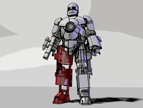 3right leg iron man mark 1 model robots iron-man ironman 3d print model - Mito3D