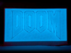 doom utilities bedside lamp fluorescent signs logos 3d print model - Mito3D