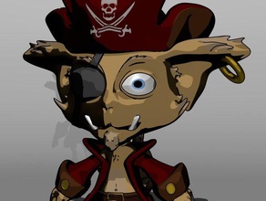 pirate pilot characters creatures blender gnar 3d print model - Mito3D