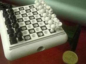 micro chess traveling box games travel 3d print model - Mito3D