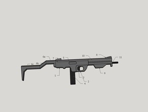smg tipo 509 1 2 escala hobby arma de fuego prop 3d print model - Mito3D
