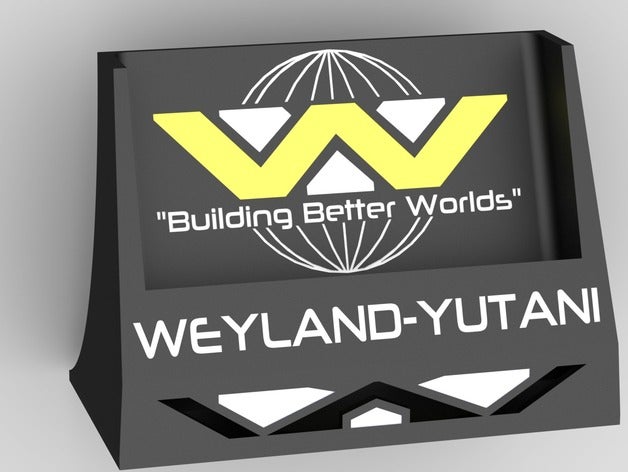 weyland-yutani inspired stand sony xperia z1 should work z2 3 3+ 5 mobile phone alien dock predator weyland yutani 3D print model - Mito3D
