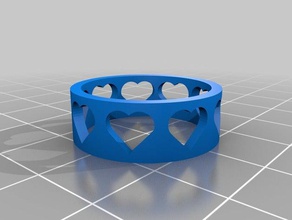 hearts ring rings customized 3d print model - Mito3D