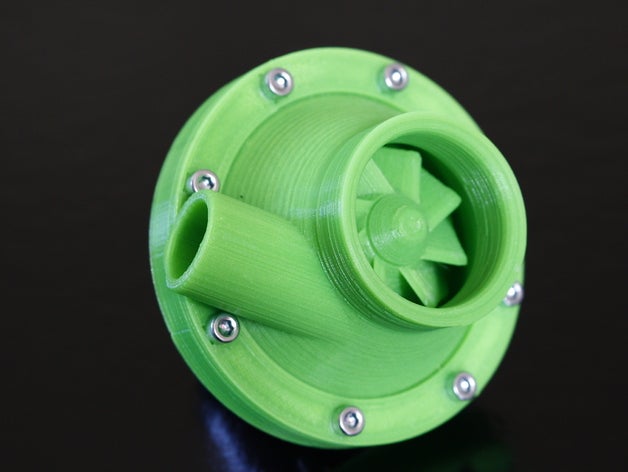 turbine Gebläse 380 Größe motor turbo verdichter wind 3D print model - Mito3D