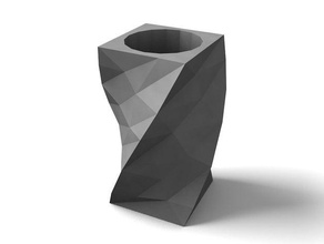 low poly matita titolare sculture art fresco vaso di fabbricazione digitale basso poligono un numero poligoni la scultura il 3d print model - Mito3D