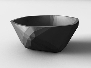 low poly bowl sculptures art sculpture vase 3d print model - Mito3D