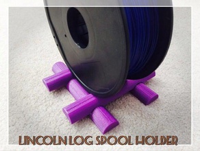 lincoln log spool-Halter 3d Drucker Zubehör filamentchallenge filament-Halter filament spool holder spool-roller 3d print model - Mito3D