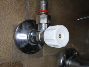 water tap handwheel bathroom connection faucet throttle 3d print model - Mito3D
