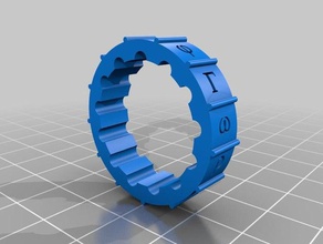 letra grega roda quebra-cabeças 3d print model - Mito3D