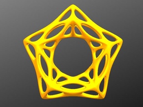 organique pentagone pendentif bijoux 3d print model - Mito3D