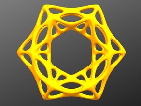 organic hexagon pendant jewelry 3d print model - Mito3D