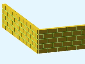 concrete block wall buildings & structures 3d print model - Mito3D
