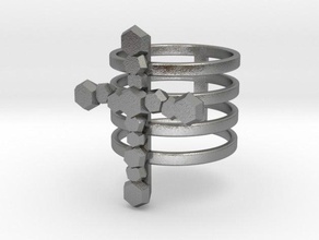 hexa çapraz yüzük hexagon takı 3d print model - Mito3D