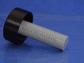 geocache container - pole cap outdoor & garden cache created freecad geocaching box 3d print model - Mito3D