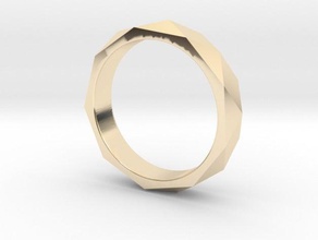 faceted ring size 8 jewelry 3d print model - Mito3D