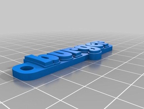 my customized multiline tag keychain burger organization 3d print model - Mito3D