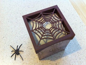caixa de tecido teia aranha rim decoração o dia das bruxas kleenex do topper da web 3d print model - Mito3D