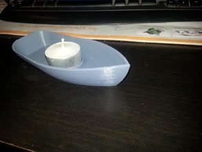 Boot Wachs-Kerze Bad Tee-Licht Wasser 3d print model - Mito3D