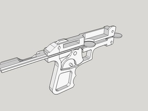 rubber band powered penny-shooter mechanische Spielzeuge gun penny Gummi-band shooter 3d print model - Mito3D