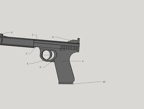 windurger no2 silent pistol 1 2 scale hobby 12 cosplay metal gear solid prop 3d print model - Mito3D