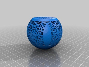 sfera-voronoi-con base quadra 3d-drucken 3d print model - Mito3D