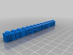 west ga reg fll lego block necklace keychain construction toys customized 3d print model - Mito3D