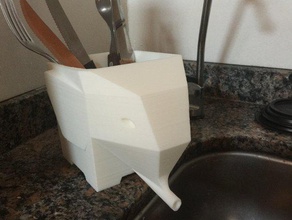 jumbo elefante sgocciolatoio posate cucina & sala da pranzo 3d print model - Mito3D