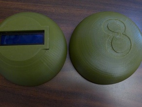 magic eight ball scans & replicas flanged sphere two-part 3d print model - Mito3D