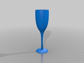 con un bicchiere di champagne cucina & sala da pranzo tazza vetro vino 3d print model - Mito3D